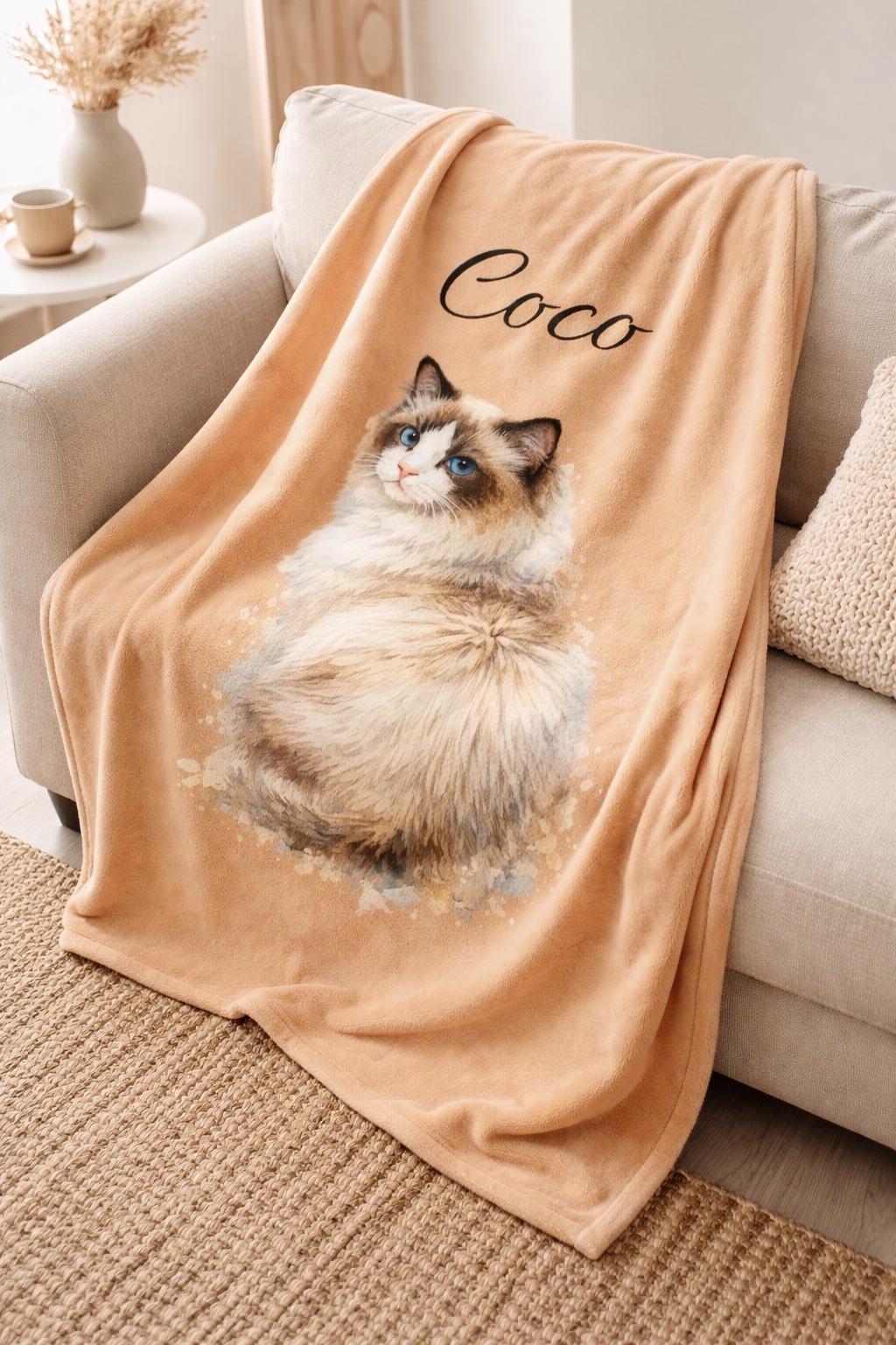 Custom Pet Blanket | Personalized Pet Blanket with Photo | Dog Blanket | Cat Blanket | Pet Mom Gifts | Pet Memorial Gift | Mother Day Gift