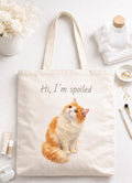 Custom Pet Portrait Tote Bag | Personalized Cat Dog Mom Canvas Bag