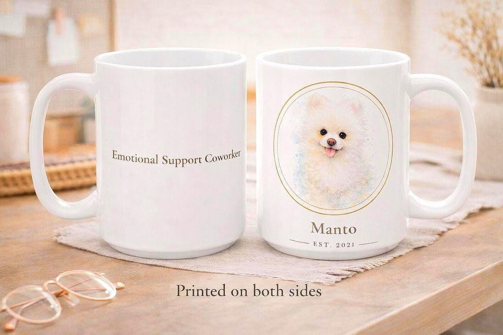 Custom Pet Portrait Mug | Personalized Pet Mug with Photo and Name | Pet Portrait Mug, Pet Memorial Gift, Father Day Gift