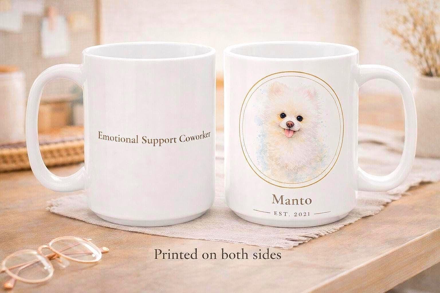 Custom Pet Portrait Mug | Personalized Pet Mug with Photo and Name | Pet Portrait Mug, Pet Memorial Gift, Father Day Gift