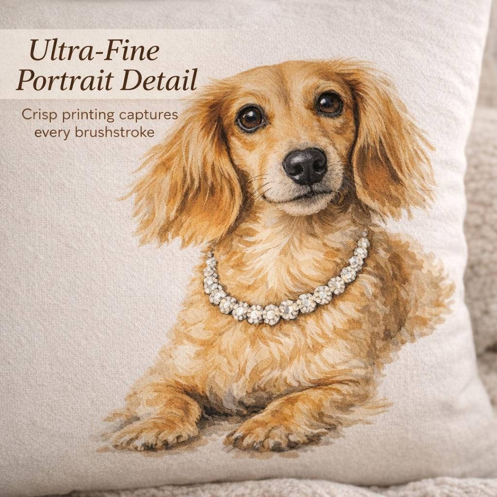 Custom Pet Pillow | Pet Lumbar Pillow | Personalized Pet Portrait Pillow | Customize Pet Gifts with Photo and Name | Pet Memorial Gift