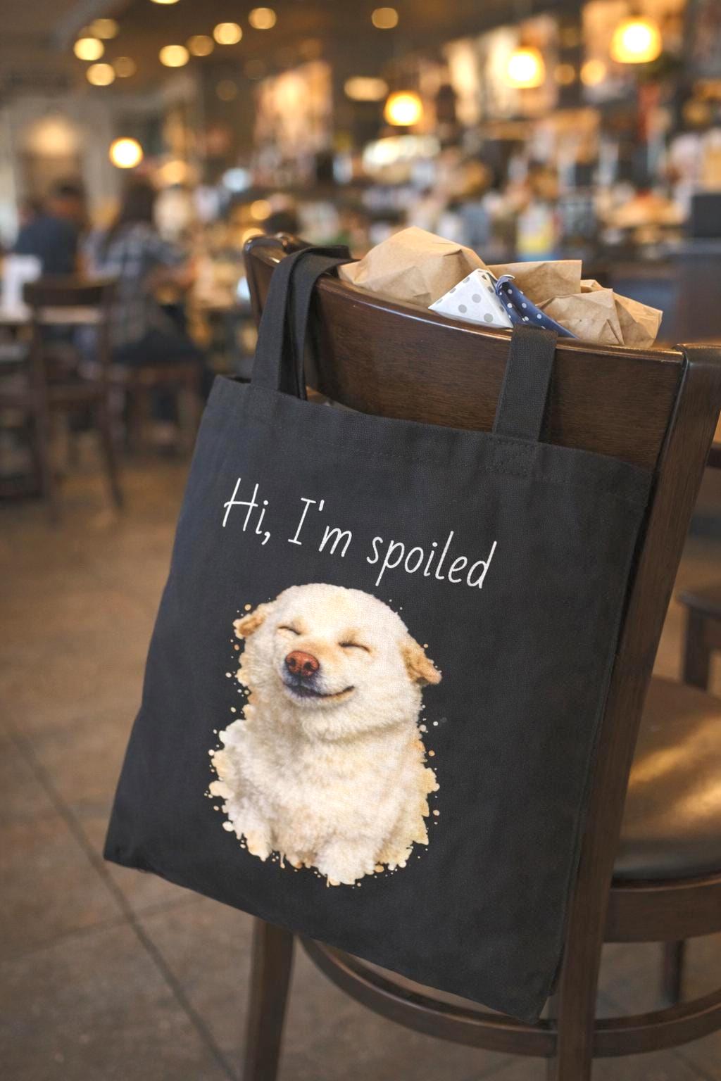 Custom Pet Portrait Tote Bag | Personalized Cat Dog Mom Canvas Bag