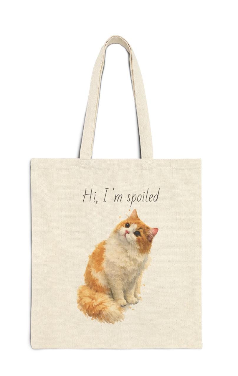 Custom Pet Portrait Tote Bag | Personalized Cat Dog Mom Canvas Bag