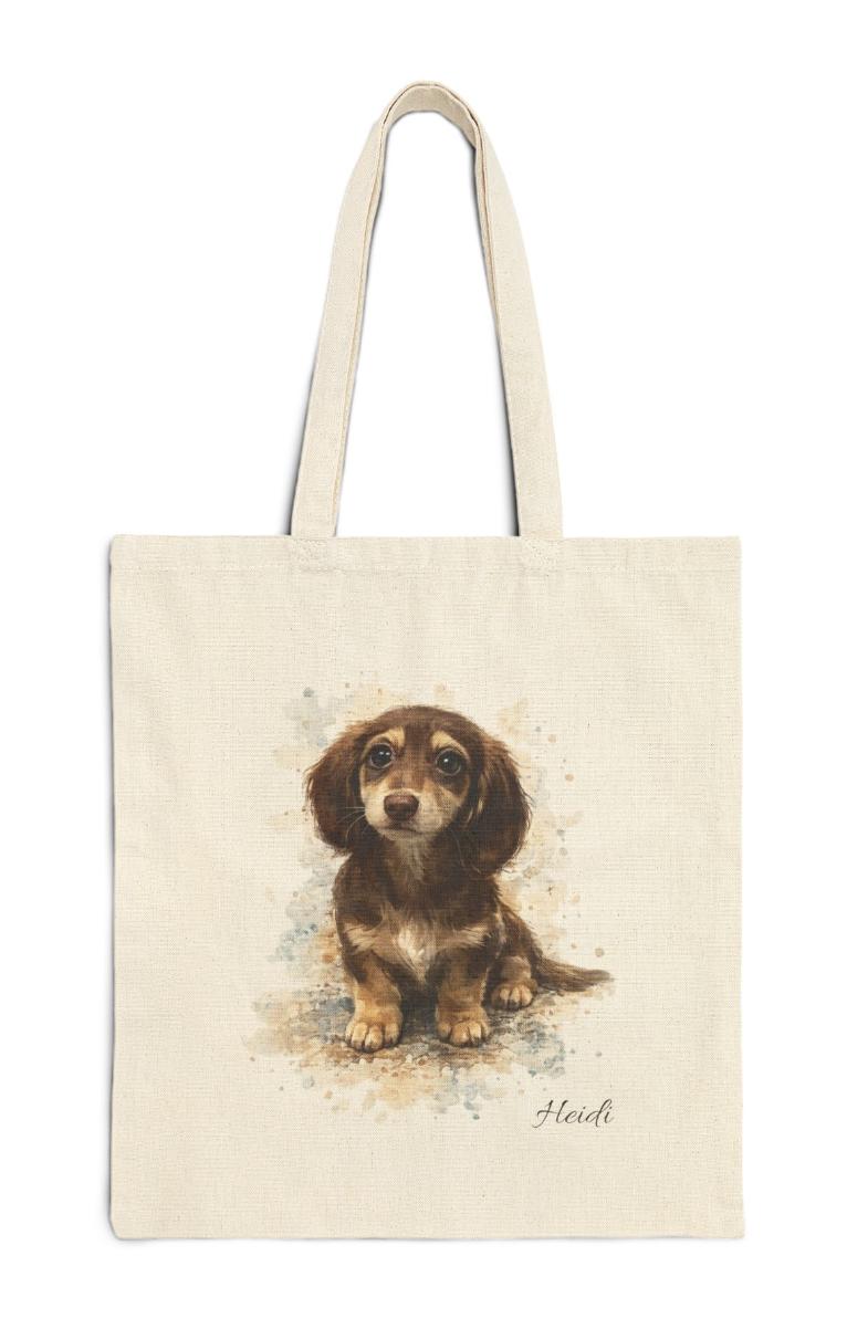 Custom Pet Portrait Tote Bag | Personalized Cat Dog Mom Canvas Bag