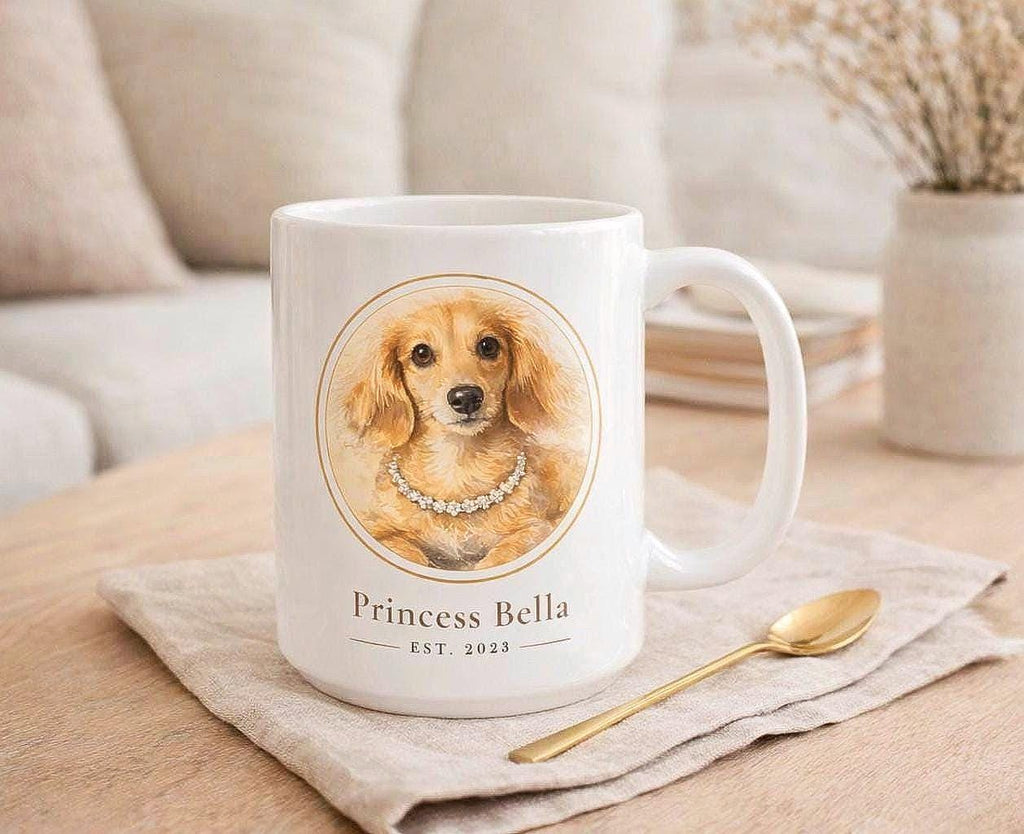 Custom Pet Portrait Mug | Personalized Pet Mug with Photo and Name | Pet Portrait Mug, Pet Memorial Gift, Father Day Gift