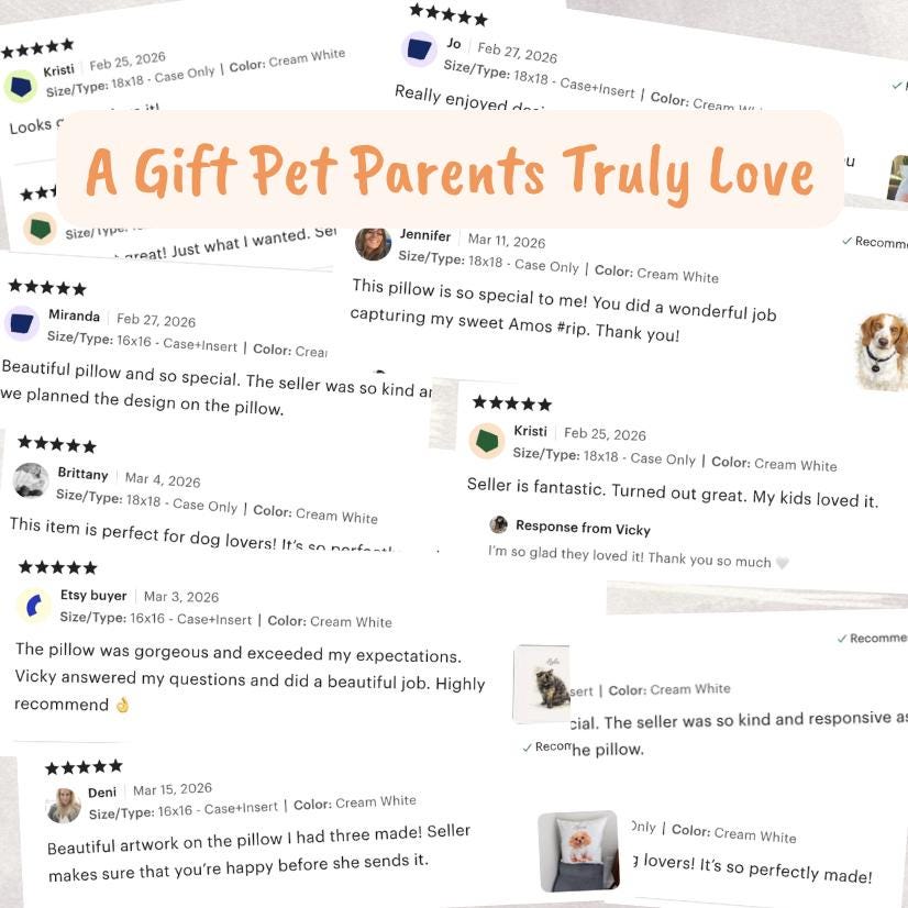 Custom Pet Pillow with Photo | Personalized Pillow | Dog Pillow, Cat Pillow, Father Day Gift, Graduation Gift, College Gift, Pet memorial