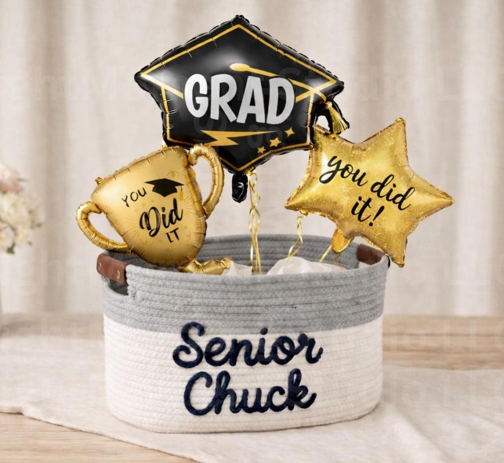 Personalized Graduation Gift Basket, College Graduation Gift, HighSchool Graduation Basket, Graduation Card Box, Graduation Gift for Her