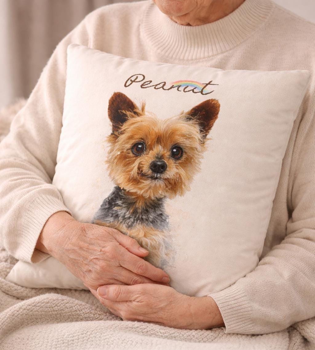 Pet Memorial Gifts | Custom Pet Memorial Pillow | Personalized Pet Pillow from Photo | Dog Memorial Pillow, Cat Memorial Pillow, Pet Rainbow